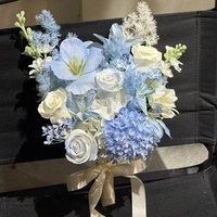Bouquet de fleurs artificielles fait main style nordique avec mousse simulée pour cadeau d'amis, fiançailles, mariage, meilleure amie, festival Qixi