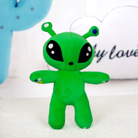 Peluche géante verte HY Alien aux grands yeux, compagnon de sommeil pour garçons et filles, oreiller, poupée, cadeau d'anniversaire.