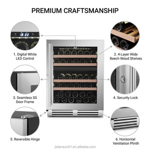 Réfrigérateur à vin professionnel encastrable de 24 pouces avec compresseur à inverter, certifié CSA DOE, 39 bouteilles, OEM/ODM - Product Image 3