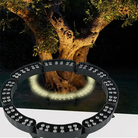Lámpara LED de Exterior Impermeable IP65 de Aluminio con Forma de Palmera, Columna Romana Desmontable, Luz Decorativa AC/DC RGB 18W Ra80 con Control Remoto para Jardín