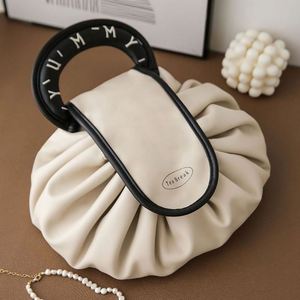 <b>Drawstring</b> Strap Design Logo Luxury Handle <b>Waterproof</b> Pu Leather Travel Cosmetic Makeup <b>Bag</b> - Product Image 5