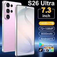 Versión Global Desbloqueada, Teléfono Inteligente Dual SIM Android S26 Ultra, Teléfono Celular de 7.3 Pulgadas, Teléfono Móvil LTE CDMA
