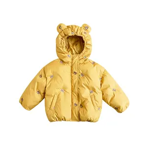 High Quality 2022 Girls Winter Clothing Kids Padded Jacket Embroidery Hooded Warm Kids Winter Coat