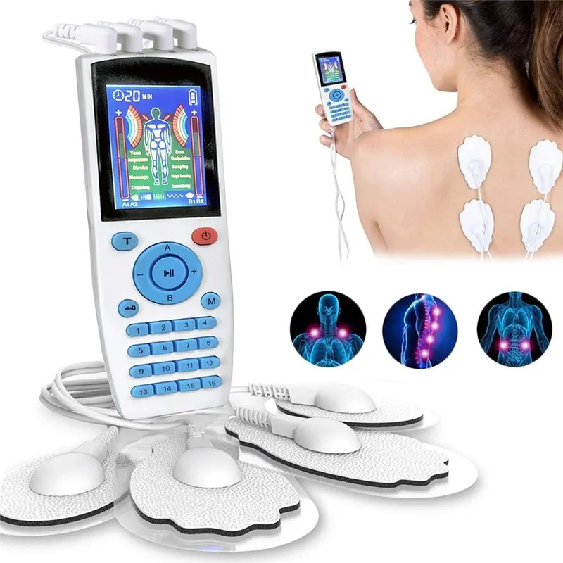 16 Modi Tientallen Therapie Stimulator 4 Output Elektrische Ems Zenuw Spier Stimulator Digitale Puls Gezondheidszorg Body Massage Apparaat