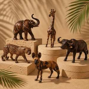 Figura Decorativa de Madera Tallada a Mano con Diseño Animal Tribal Africano, Estilo Art Deco, para Decoración Moderna del Hogar, Regalo, Venta al Por Mayor - Product Image 2