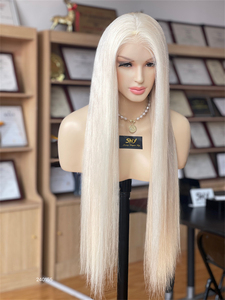 Design de luxe #613 couleur dentelle frontale perruque cheveux vierges bruts longs cheveux humains perruques droites pour belle fille - Product Image 4