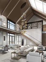 Lustre nordique pour plafond haut, idéal pour hôtel moderne, maison, escalier, longue suspension en verre fait main, luminaires et suspensions de plafond