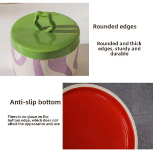 Sáng Tạo Sơn Thực Phẩm <span class=keywords><strong>Container</strong></span> Lưu Trữ Gốm Jar Với Nắp & Xử Lý Cho Nhà Bếp Văn Phòng Cà Phê Kẹo Snack Gia Vị Tổ Chức - Product Image 2