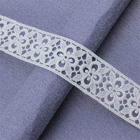 Vente en gros d'usine à bas prix, dentelle en guipure chimique en nylon, fil de coton blanc pour enfants, largeur de 3 à 5 cm