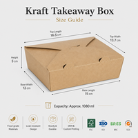 Boîte à lunch jetable en papier avec revêtement anti-graisse pour la vente en gros, idéale pour les plats à emporter des restaurants