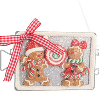 Brand New Handmade Gingerbread Man Pendentif en céramique douce Conception d'arbre de Noël Mini Iron Pan Biscuits Box Packed