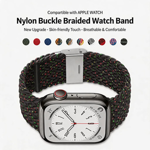 สายนาฬิกาไนลอนแบบแห้งเร็วสำหรับ <span class=keywords><strong>Apple</strong></span> <span class=keywords><strong>Watch</strong></span> Series 9 8 7 45 มม. 41 มม. SE 44 มม. 40 มม. สายรัดแบบถักที่ระบายอากาศได้ดีสำหรับ IWatch สำหรับการวิ่ง - Product Image 4
