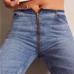 กางเกงยีนส์แฟชั่นผู้หญิงแบบซิปขายส่ง กางเกงยีนส์ขาดรุ่ยทรงสกินนี่สำหรับผู้หญิง ผู้ผลิตจากจีน - Product Image 2