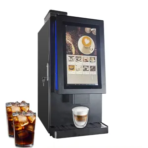 Açık masaüstü elektrikli dokunmatik ekran çoklu tatlar tam otomatik kahve otomatı iş için