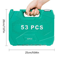 53-Piece Durable Portable Battery Powered Combination Spanner Wrench Set Chrome Vanadium Stainless Steel Auto Tool Box Set 1 Set