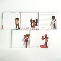 Ensemble de papeterie avec logo Kawaii mignon promotionnel personnalisé fournitures scolaires et d'affaires imprimer des notes collantes bloc-notes papeterie avec logo