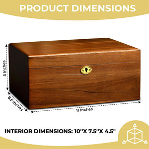 Caja de Madera de Acacia con Tapa con Cierre, Tapa Natural, Forma Rectangular, <span class=keywords><strong>para</strong></span> Joyas, Recetas Caseras, Recuerdos, Almacenamiento de Madera - Product Image 4