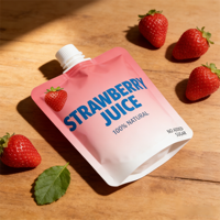 Emballage de boisson aux fruits personnalisé de 150 ml et 200 ml, sachet debout avec bec verseur brillant, bec verseur de 8,6 mm