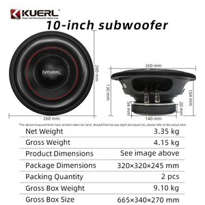 KUERL Haut-parleur de voiture de haute qualité 10 pouces, double aimant, bobine simple, grande puissance, <span class=keywords><strong>subwoofer</strong></span> 12V - Product Image 5