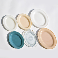 Großhandel türkische farbige Opal Abendessen Jade transparente Hochzeit ovale Glasplatten für Restaurant Trocken frucht Tablett