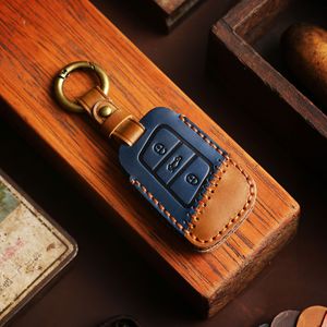 Fundas para Llaves de <span class=keywords><strong>Volkswagen</strong></span>, Passat, Golf, Magotan, de Cuero Crazy Horse y Llaveros de Cuero Genuino para Auto - Product Image 3