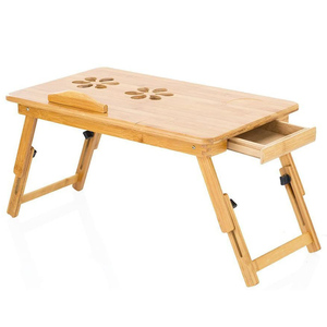 โต๊ะแล็ปท็อปไม้ไผ่พับได้พร้อมถาดปรับได้และ<span class=keywords><strong>ขา</strong></span>พับได้สำหรับเตียงโซฟาในบ้าน - Product Image 3