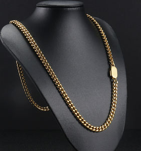 สร้อยคอแฟชั่นสแตนเลสชุบทอง 24K แบบหนา สไตล์ไมอามี คิวบัน ผลิตในจีน ปี <span class=keywords><strong>2022</strong></span> - Product Image 2