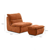 Fauteuil de salon et de balcon en PU, style italien, compressé sous vide, personnalisable transfrontalier, avec repose-pieds amovible