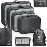 Organiseurs de bagages de luxe personnalisés, cubes de rangement, lot de 8, sacs de compression imperméables pour valise