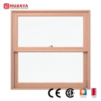Fenêtre coulissante verticale simple en aluminium noir avec verre, petite taille, sur mesure, pour extérieur, par l'usine HUANYA