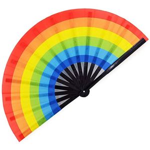 Abanicos Grandes de Plástico Plegables para Baile en Línea, con Tela de Satén y Nylon, para Decoración de Fiestas y Festivales - Product Image 5