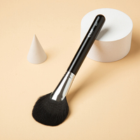Kuas Bedak Berkualitas Tinggi EMF Single Fan, Alat Kecantikan Bulu Sintetis Kayu, Kuas Makeup Label Pribadi, Alat Kosmetik Berkualitas