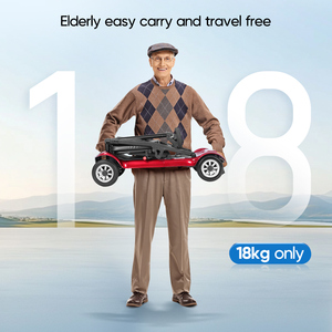 สกู๊ตเตอร์เคลื่อนที่แบบพับได้ขนาดกะทัดรัด น้ำหนักเบา <span class=keywords><strong>4</strong></span> ล้อ มอเตอร์แบบไร้แปรงถ่าน น้ำหนักเบาพิเศษ พกพาสะดวกสำหรับการเดินทาง เหมาะสำหรับผู้พิการ - Product Image 2