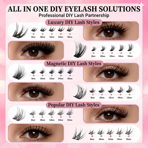 <span class=keywords><strong>Kit</strong></span> de <span class=keywords><strong>faux</strong></span> <span class=keywords><strong>cils</strong></span> segmentés 30D Volume Lash Clusters avec boîte à outils Extensions DIY OEM ODM Approuvé CE - Product Image 5