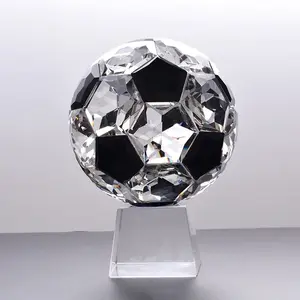 2024 Wholesale Various Color Crystal Glass Football Soccer Ball