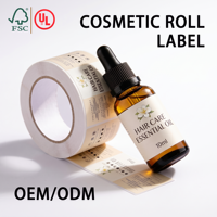 Étiquettes autocollantes personnalisées pour flacons d'huiles essentielles et sérums cosmétiques, résistantes à l'eau et à l'huile, en vinyle, avec logo, pour emballage.