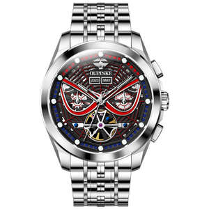 Top Brand OUPINKE 3250 Multifunction Mechanical <b>Watch</b> <b>for</b> <b>Men</b> <b>Skeleton</b> Stainless Steel Strap Spider Design Waterproof 2025 - Product Image 6