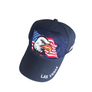 Topi bisbol olahraga katun 6 Panel bordir 3D trendi topi elang bendera Amerika kustom topi dapat disesuaikan Casquette dewasa anak-anak uniseks