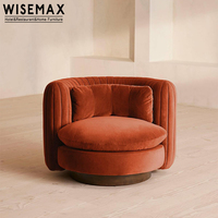 WISEMAX FURNITURE Mobilier de salon japonais Fauteuil à boucle pivotante ronde Fauteuil pivotant confortable pour les livres Fauteuil simple pour la chambre à coucher