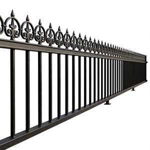 Classic Iron Ornamental Fence with Spearhead Finials Painted Finish Outdoor Use Round Shape Metal Fencing Trellis Gates - Product Image 1
