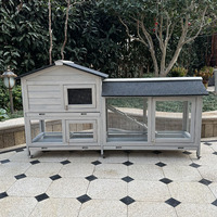 Jaula y Casa para Conejos Echo Outdoor, Gallinero y Nido para Palomas, Resistente a la Lluvia y a la Corrosión, Estructura de Madera de Abeto, Modelo 75