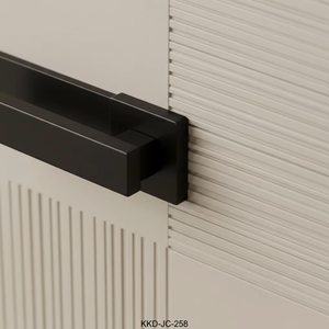 <span class=keywords><strong>Porte</strong></span> intérieure en bois minimaliste moderne avec poignées et serrure, fermeture silencieuse - Product Image 3