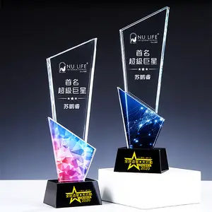 DH Factory Creative Logo Kunden spezifischer Champion Award Sublimation Crystal Award Trophy
