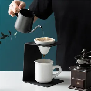 Compte-gouttes de café en porcelaine blanche, filtre de style européen concis, avec tasse