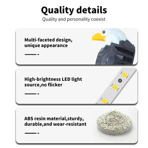 Lampe de nuit murale à Led magnétique 3D Pygargue à tête blanche pour chambre à coucher avec télécommande - Product Image 5