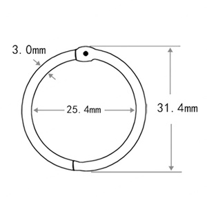 Anneaux de reliure pour carnet à feuilles mobiles en or rose de 1 pouce pour index et cartes - Product Image 3