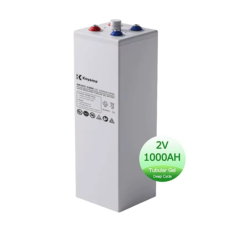 Koyama OPzV Tubular Gel Battery 2V1000AH 2500AH 3000AH Solar Energy Gel Batteries for 10 OPzV1000
