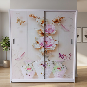 <b>Sliding</b> Door Plastic Clothing Organizer Wardrobe 1.65m X 1.83m X 51cm Portable Standing Type - Product Image 2