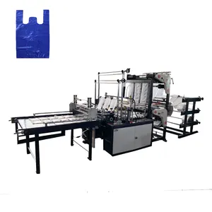 High speed Two layer 4 lines 6 lines PP PE Biodegradable cold cutting shopping market packing flat bag making machine price