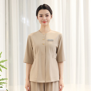 Medical Aesthetics Spa Uniform Set Three Quarter Sleeves Cotton Blend Hospital Workwear For Women - Product Image 1